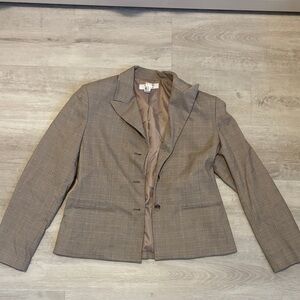 Suit Studio Plaid Blazer Jacket - Taupe Brown